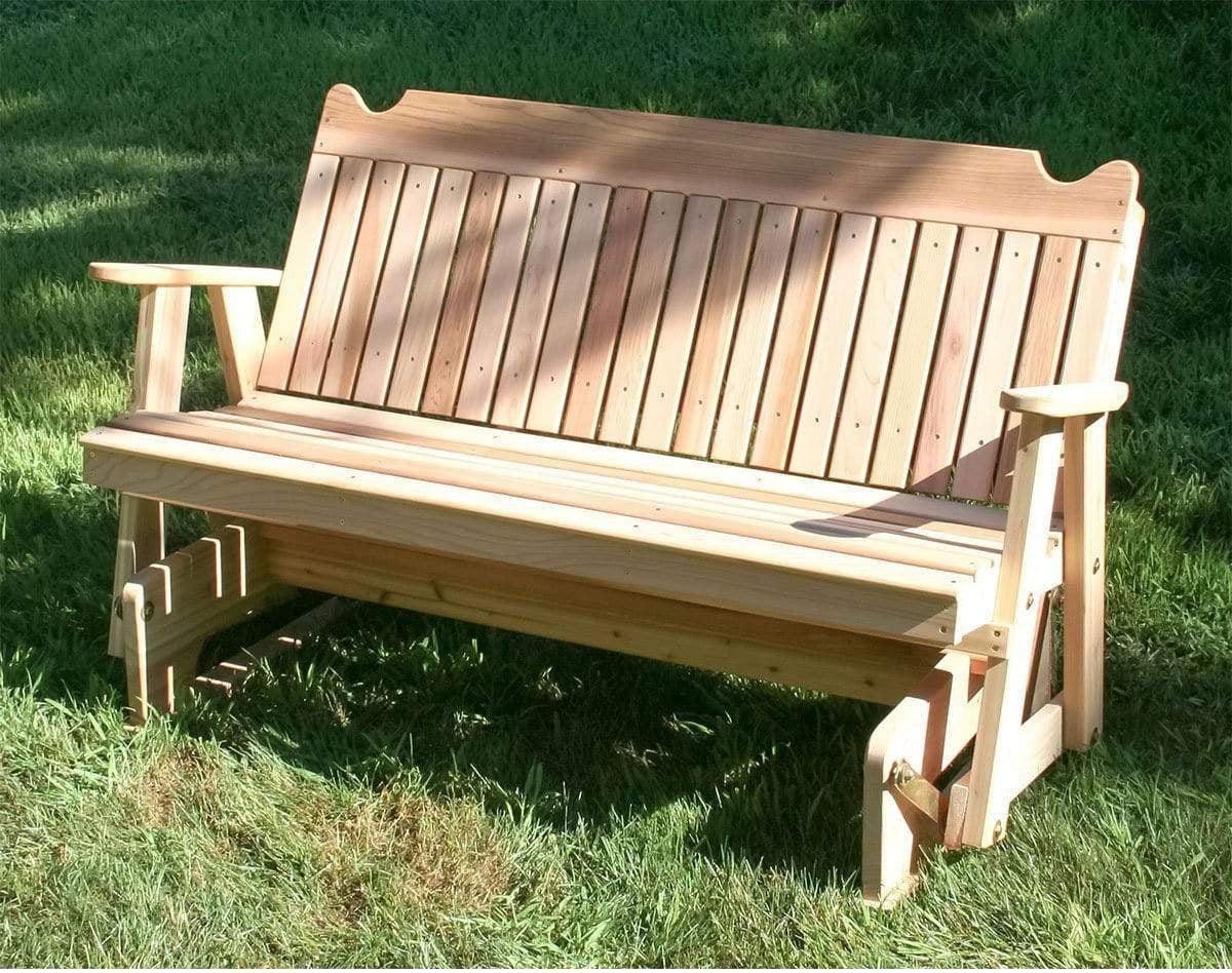 Creekvine Designs 4' Red Cedar Straight Back Glider-Rustic Furniture Marketplace