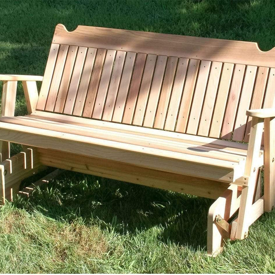 Creekvine Designs 4' Red Cedar Straight Back Glider-Rustic Furniture Marketplace