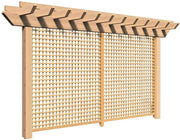 Creekvine Designs 4' Rough Cut Cedar Monterrey Pergola with Lattice-Rustic Furniture Marketplace