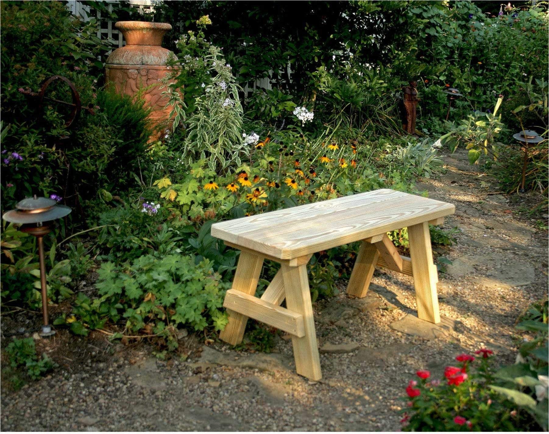 Creekvine Designs 40" Treated Pine Traditional Garden Bench-Rustic Furniture Marketplace