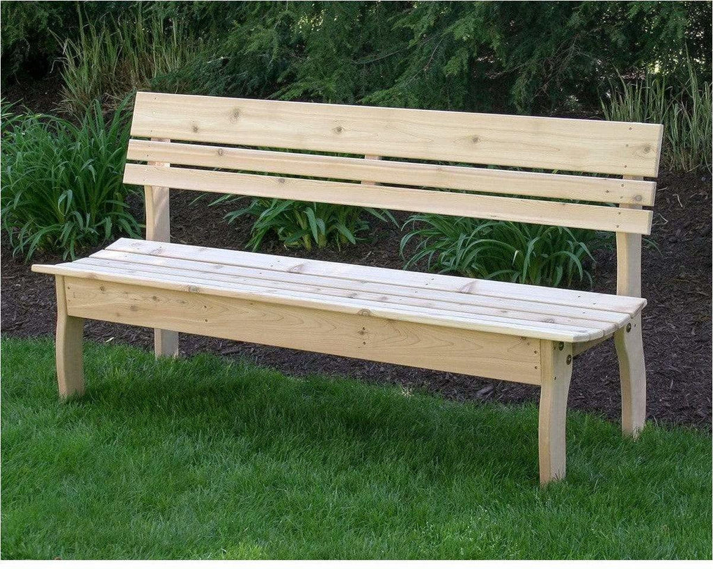 Creekvine Designs 46" Red Cedar Chickadee Backed Bench-Rustic Furniture Marketplace