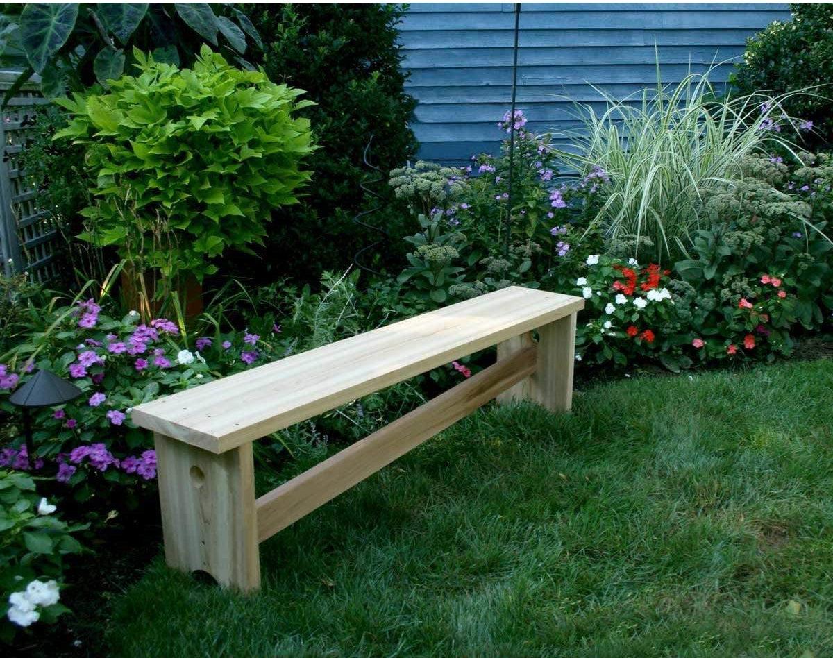 Creekvine Designs 5' Cedar 1800 Traditional Bench with Slant Brace-Rustic Furniture Marketplace