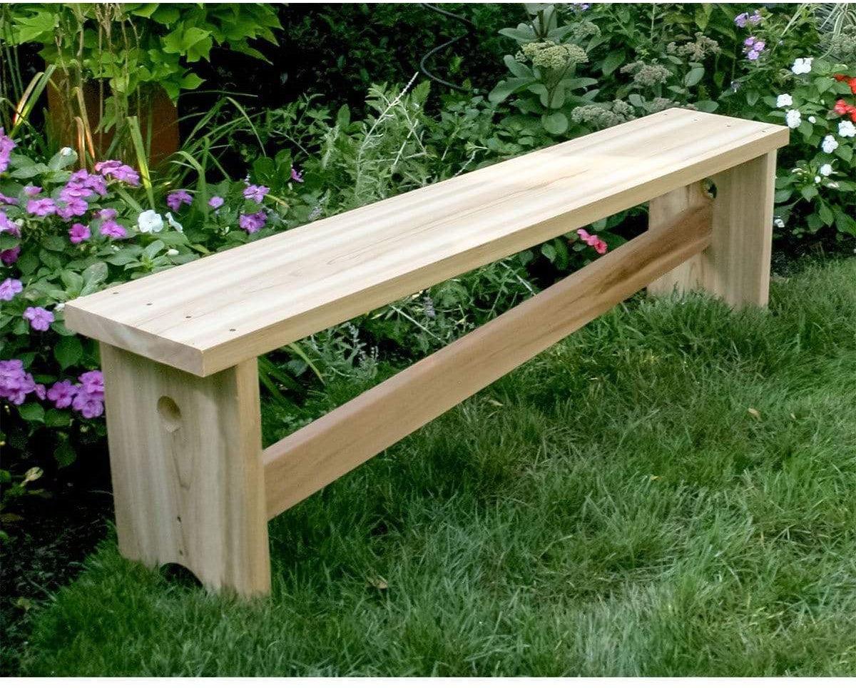 Creekvine Designs 5' Cedar 1800 Traditional Bench with Slant Brace-Rustic Furniture Marketplace