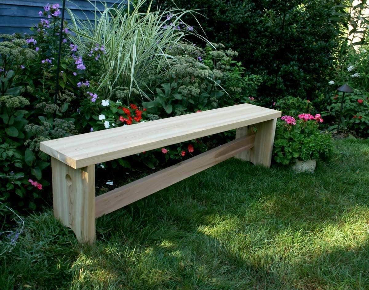 Creekvine Designs 5' Cedar 1800 Traditional Bench with Slant Brace-Rustic Furniture Marketplace