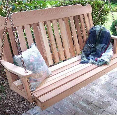 Creekvine Designs 5' Cedar Classic Porch Swing-Rustic Furniture Marketplace