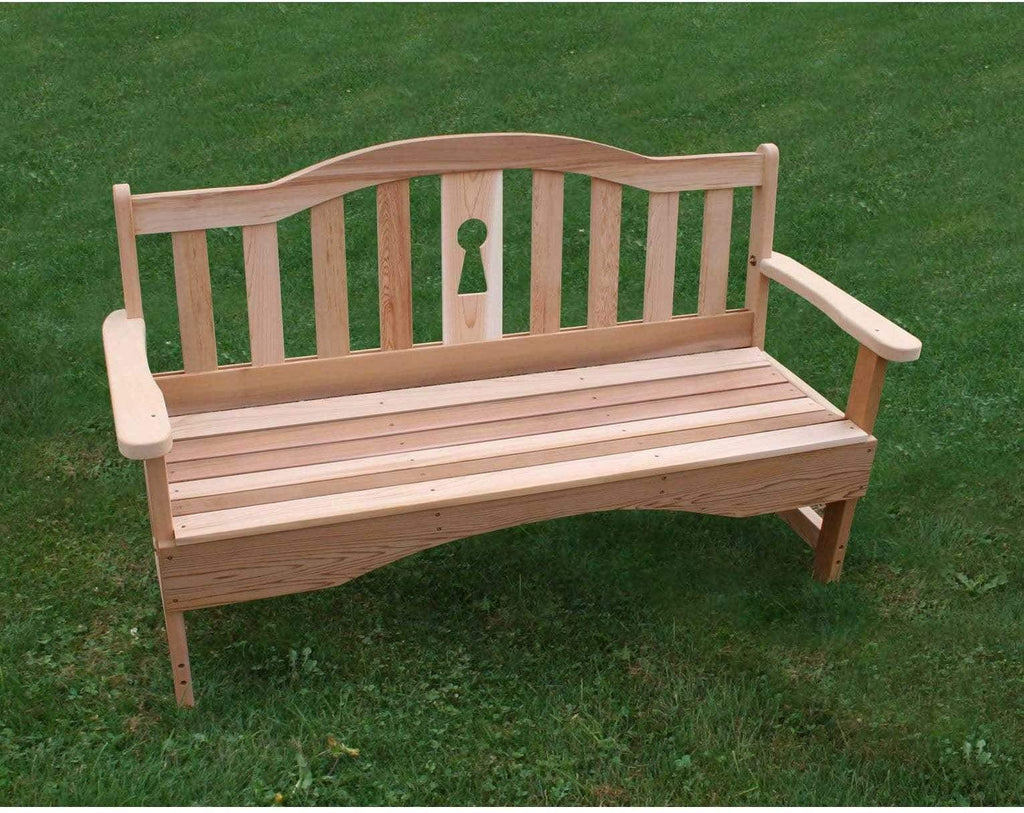 Creekvine Designs 5' Cedar Keyway Garden Bench-Rustic Furniture Marketplace