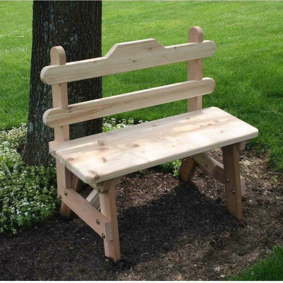 Creekvine Designs 5' Cedar Tab Back Bench-Rustic Furniture Marketplace