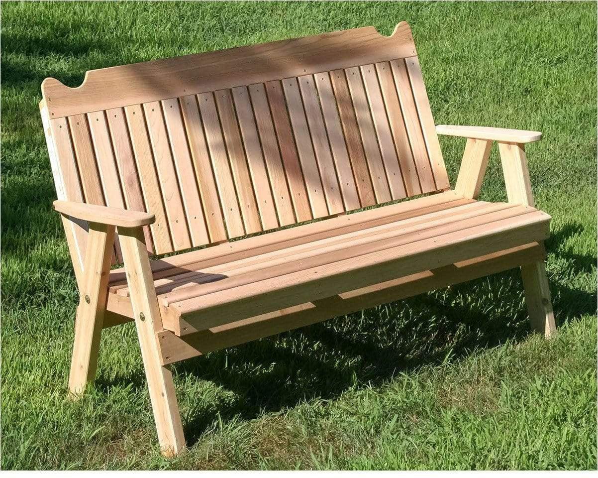Creekvine Designs 5' Red Cedar Straight Back English Garden Bench-Rustic Furniture Marketplace