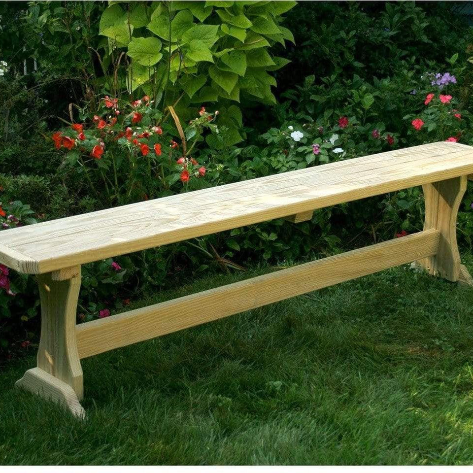 Creekvine Designs 5' Treated Pine Trestle Garden Bench-Rustic Furniture Marketplace