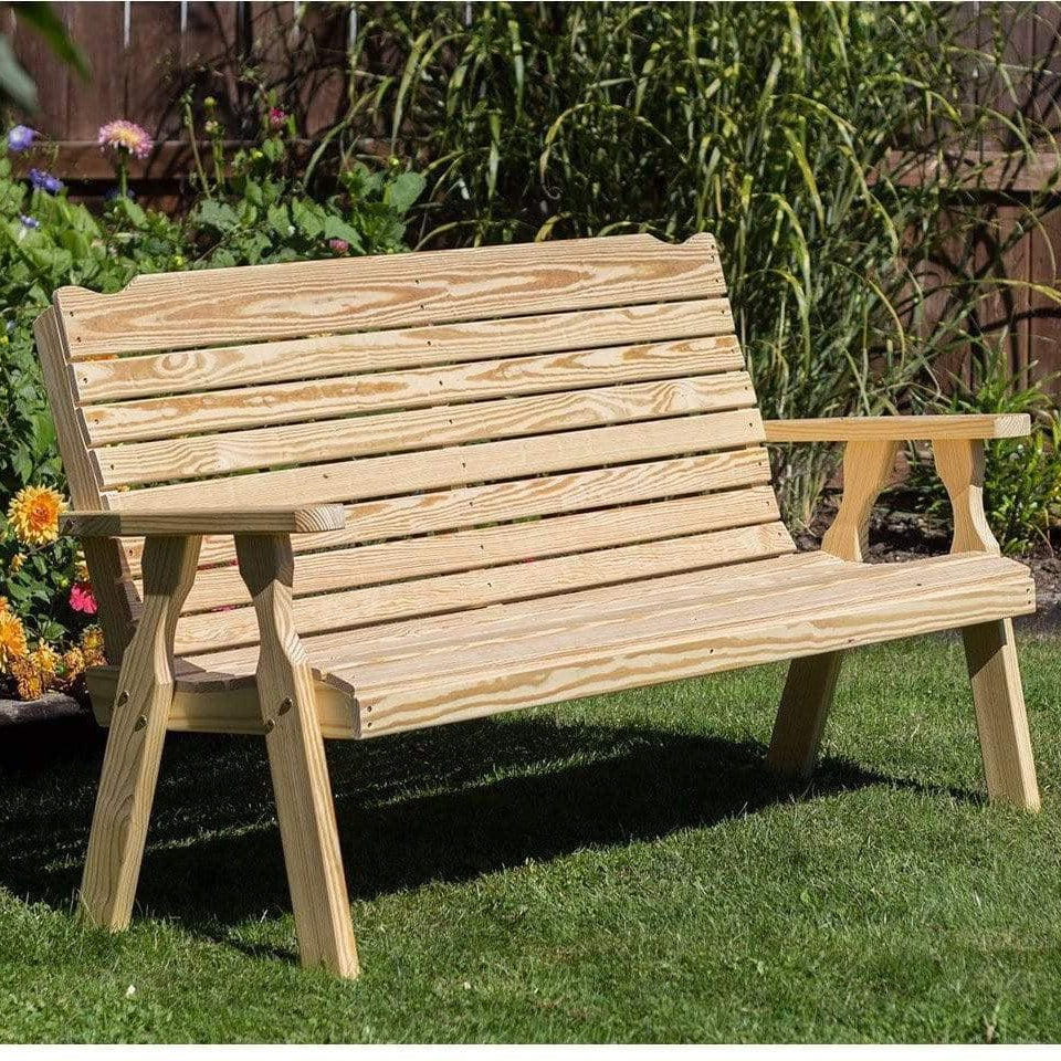 Creekvine Designs 53" Treated Pine Crossback Garden Bench-Rustic Furniture Marketplace