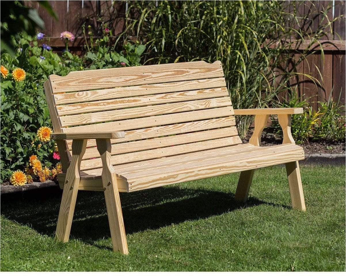 Creekvine Designs 53" Treated Pine Crossback Garden Bench-Rustic Furniture Marketplace