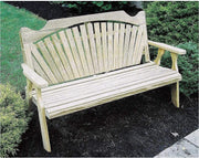 Creekvine Designs 53" Treated Pine Fanback Garden Bench-Rustic Furniture Marketplace