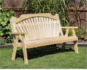 Creekvine Designs 53" Treated Pine Fanback Garden Bench-Rustic Furniture Marketplace
