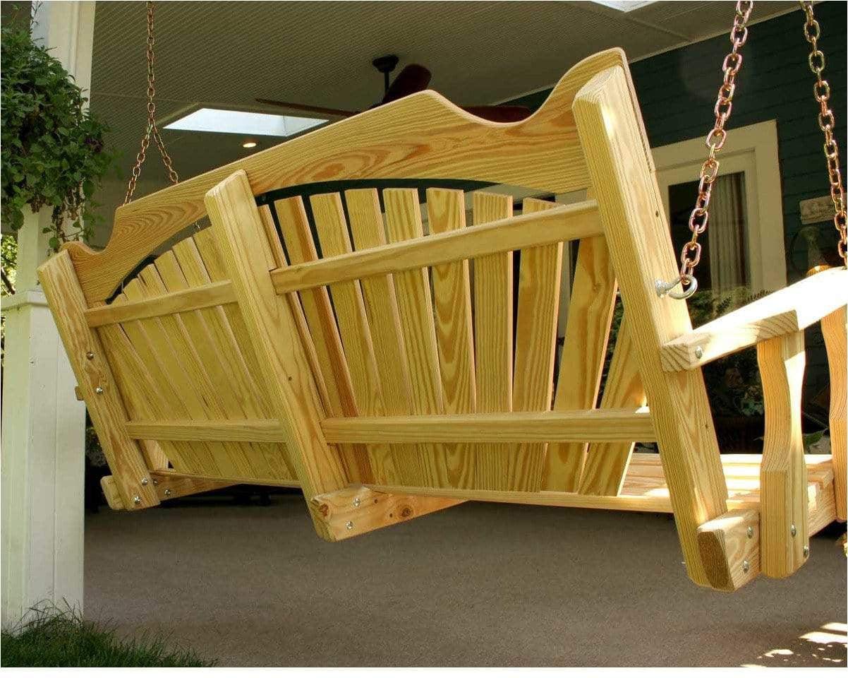 Creekvine Designs 53” Treated Pine Fanback Porch Swing-Rustic Furniture Marketplace