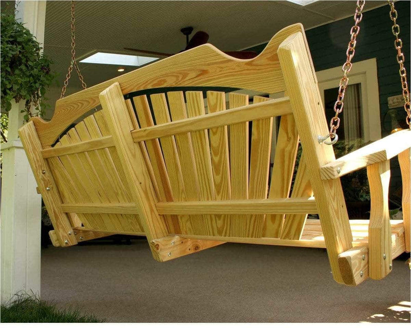 Creekvine Designs 53” Treated Pine Fanback Porch Swing-Rustic Furniture Marketplace