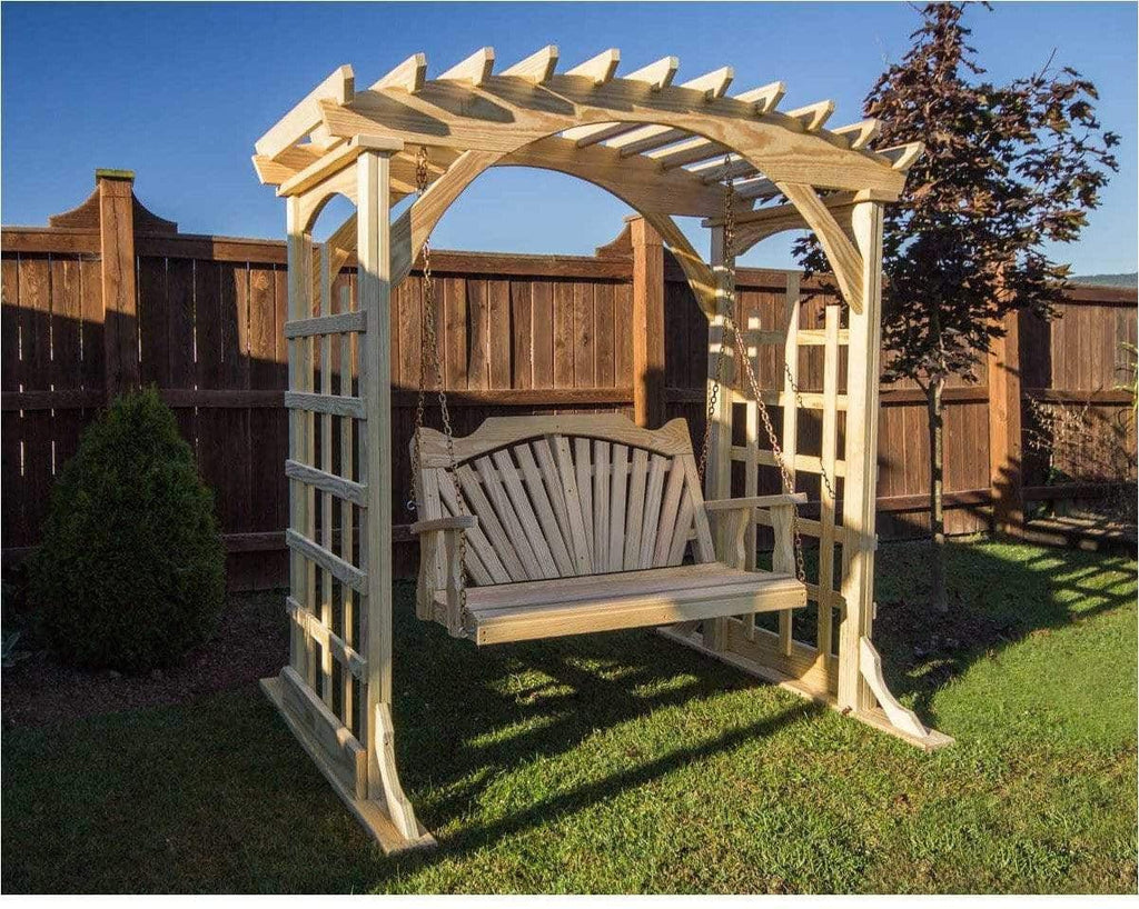 Creekvine Designs 53” Treated Pine Fanback Porch Swing-Rustic Furniture Marketplace