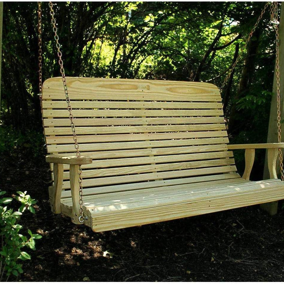 Creekvine Designs 53” Treated Pine High Crossback Porch Swing-Rustic Furniture Marketplace