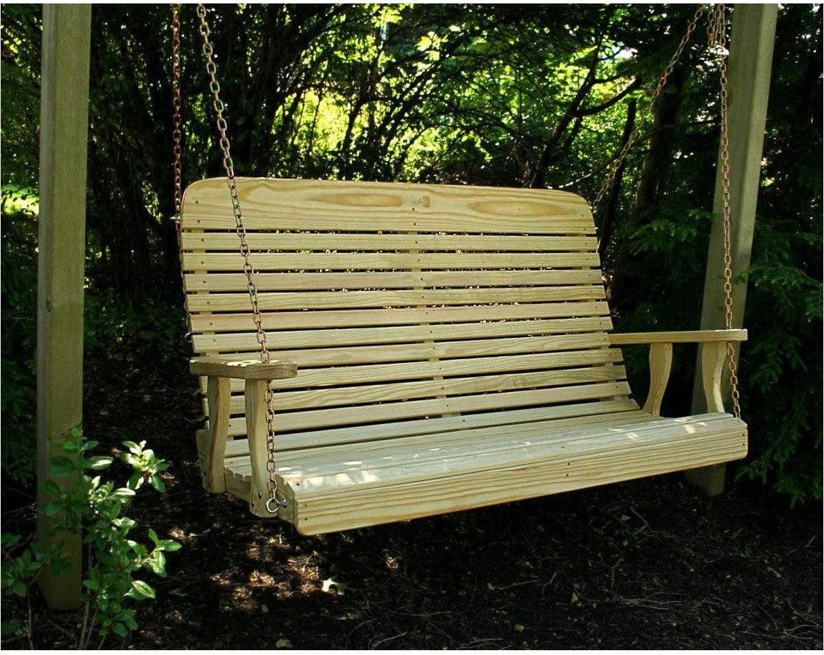 Creekvine Designs 53” Treated Pine High Crossback Porch Swing-Rustic Furniture Marketplace