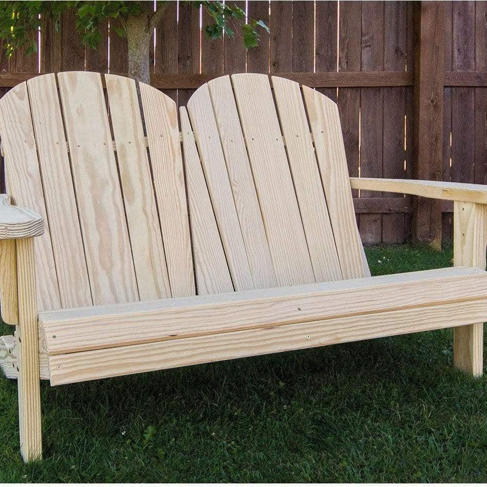 Creekvine Designs 53" Treated Pine Low Curveback Garden Bench-Rustic Furniture Marketplace