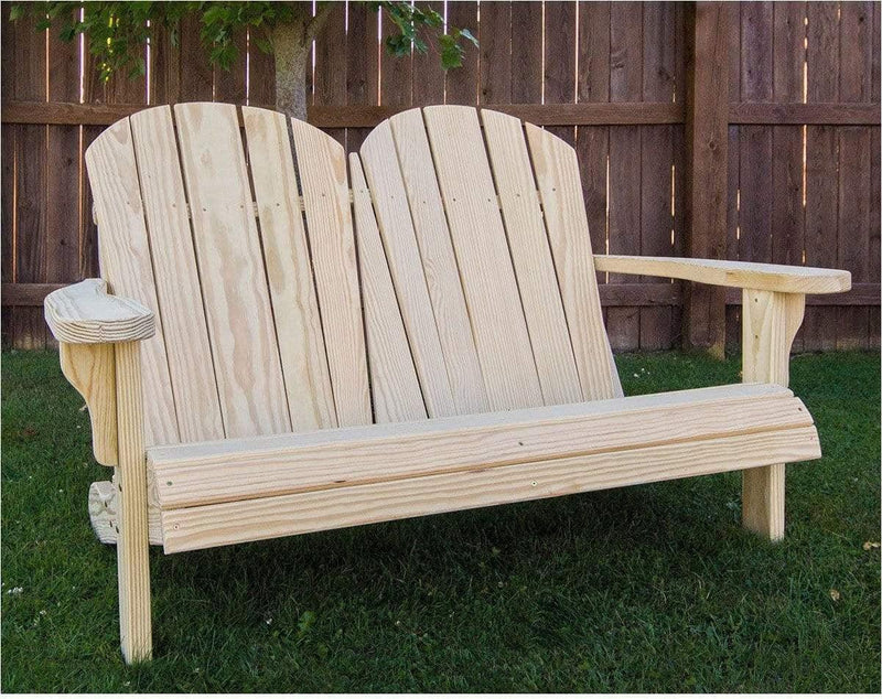 Creekvine Designs 53" Treated Pine Low Curveback Garden Bench-Rustic Furniture Marketplace