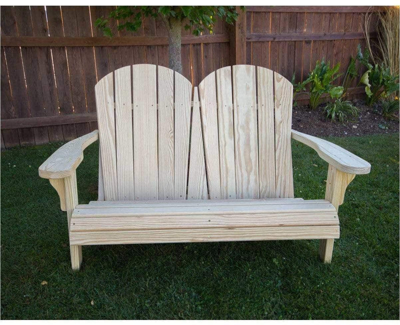 Creekvine Designs 53" Treated Pine Low Curveback Garden Bench-Rustic Furniture Marketplace