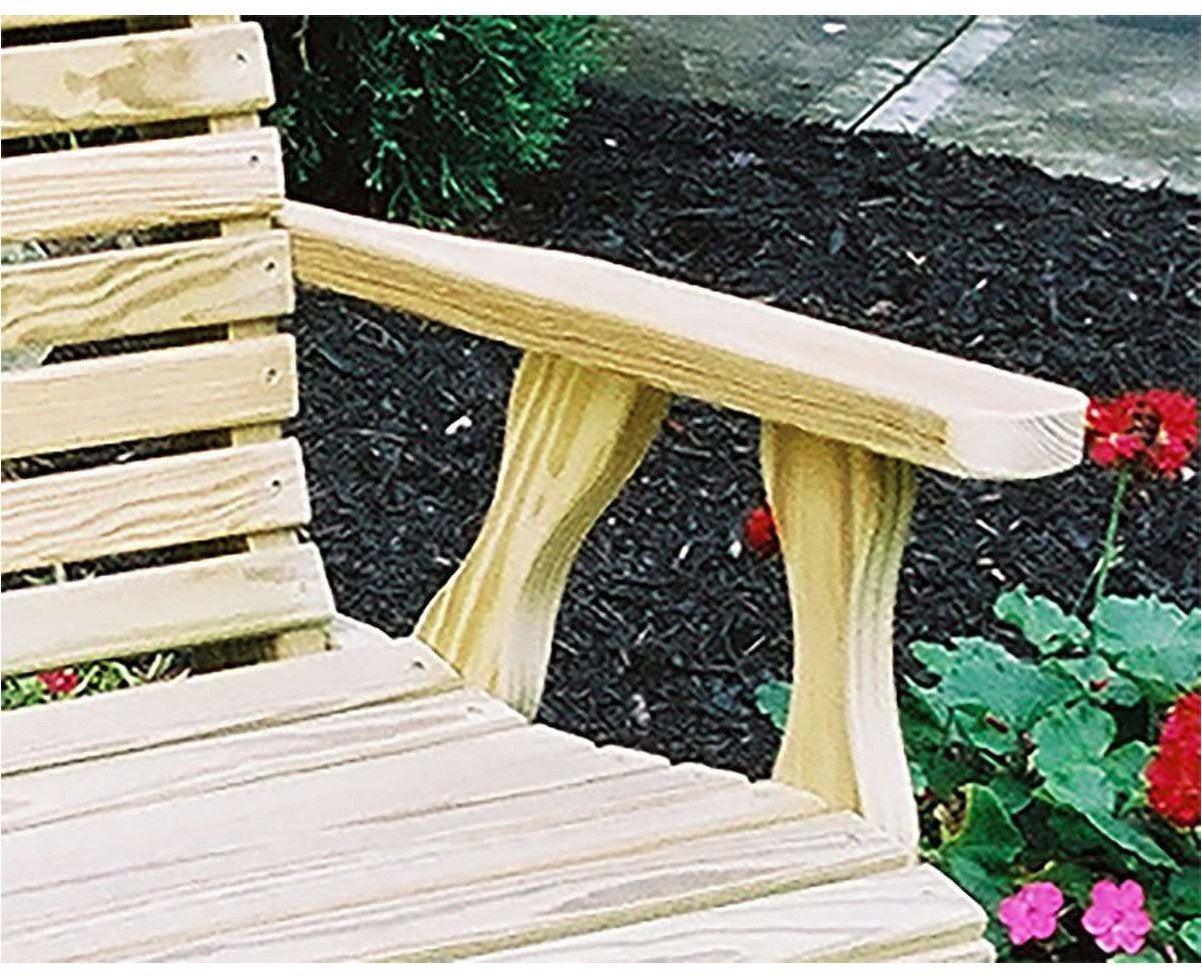 Creekvine Designs 53" Treated Pine Rollback Garden Bench-Rustic Furniture Marketplace