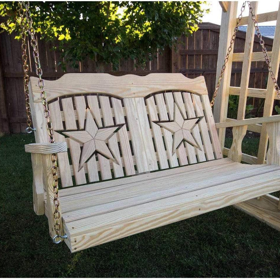 Creekvine Designs 53” Treated Pine Starback Porch Swing-Rustic Furniture Marketplace