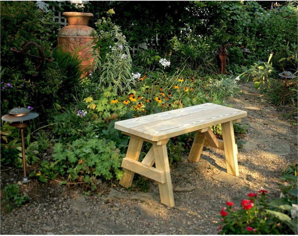 Creekvine Designs 54" Treated Pine Traditional Garden Bench-Rustic Furniture Marketplace