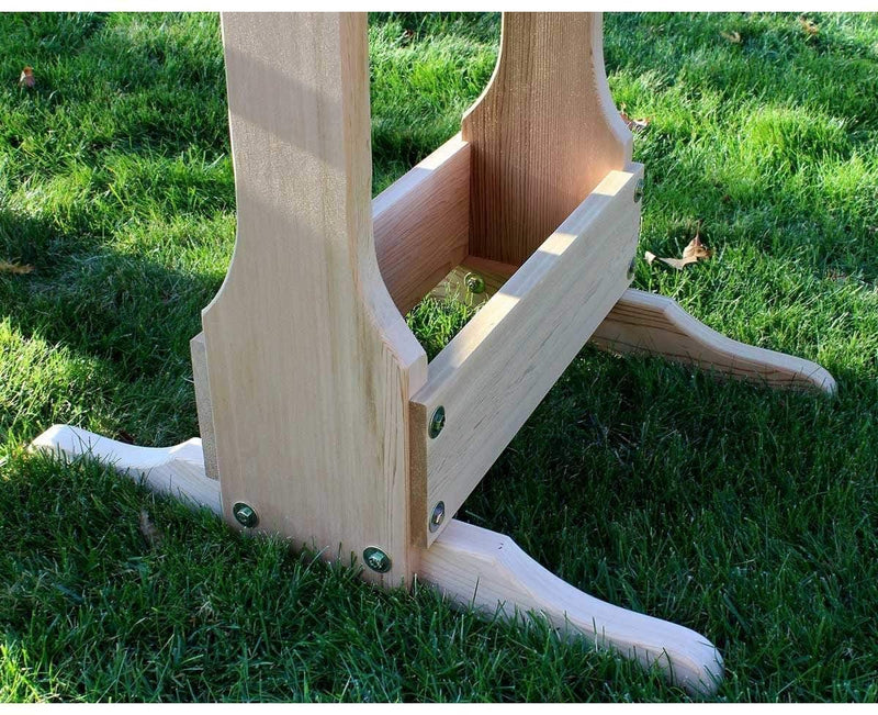 Creekvine Designs 57" Cedar Round Trestle Dining Set-Rustic Furniture Marketplace