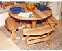 Creekvine Designs 57" Cedar Round Trestle Dining Set-Rustic Furniture Marketplace
