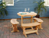 Creekvine Designs 57" Cedar Round Trestle Dining Set-Rustic Furniture Marketplace
