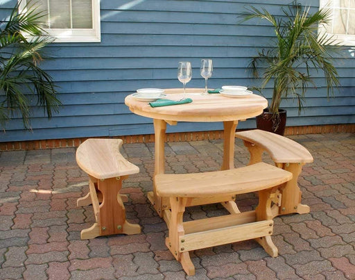 Creekvine Designs 57" Cedar Round Trestle Dining Set-Rustic Furniture Marketplace