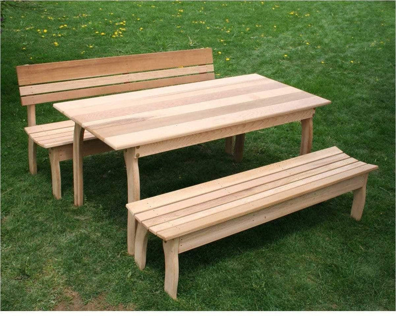 Creekvine Designs 58" Cedar 3 Piece Outdoor Dining Set-Rustic Furniture Marketplace