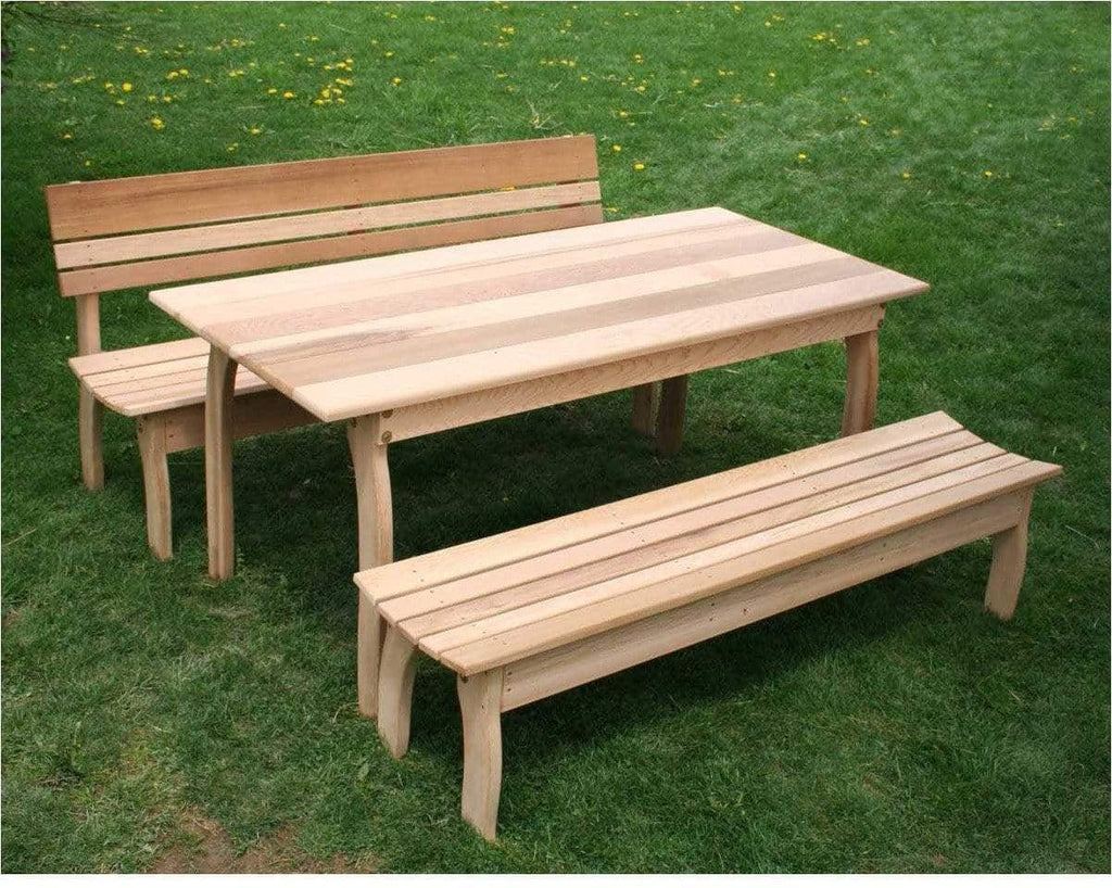 Creekvine Designs 58" Cedar 3 Piece Outdoor Dining Set-Rustic Furniture Marketplace