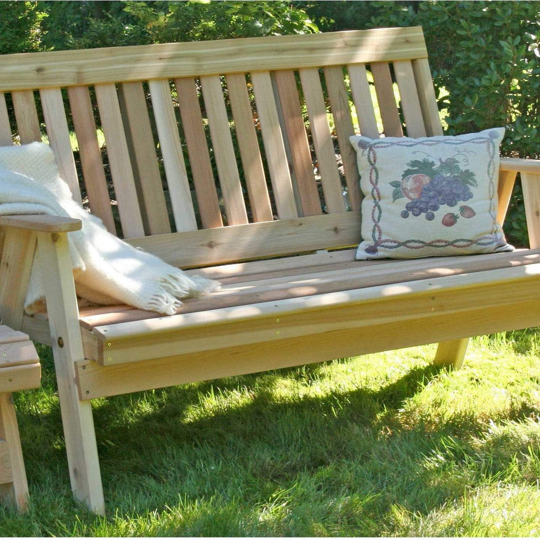 Creekvine Designs 6' Cedar Countryside Garden Bench-Rustic Furniture Marketplace