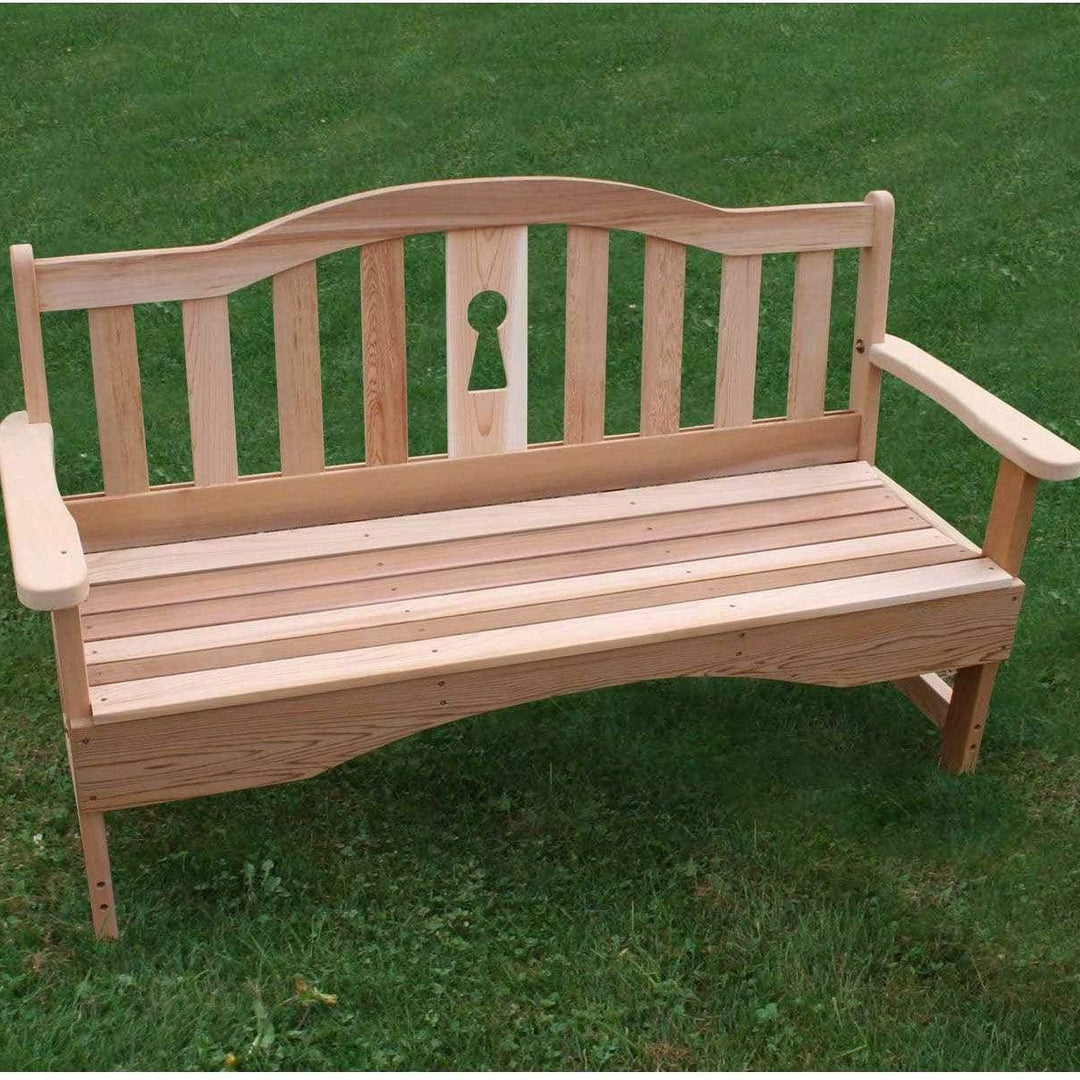 Creekvine Designs 6' Cedar Keyway Garden Bench-Rustic Furniture Marketplace