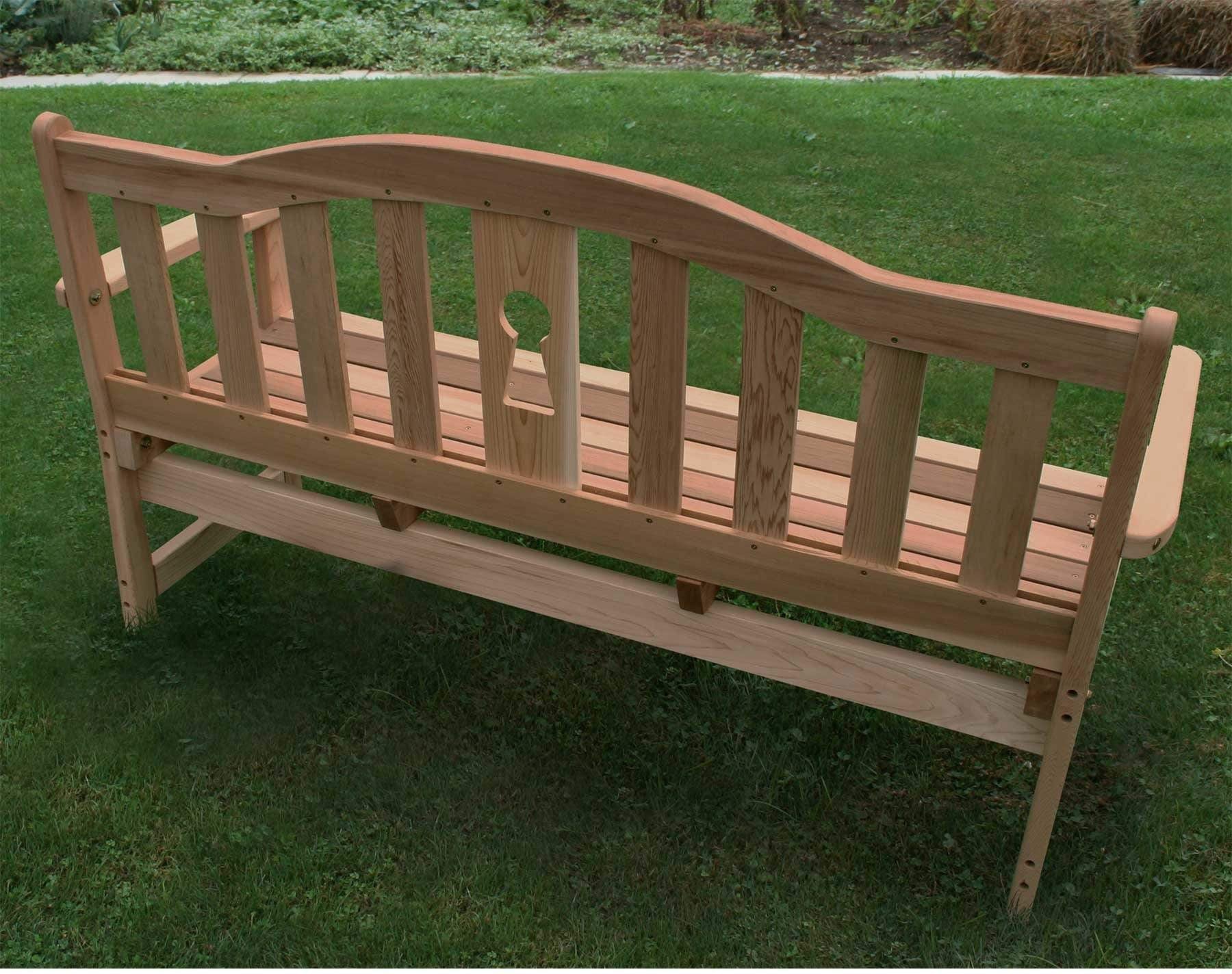 Creekvine Designs 6' Cedar Keyway Garden Bench-Rustic Furniture Marketplace