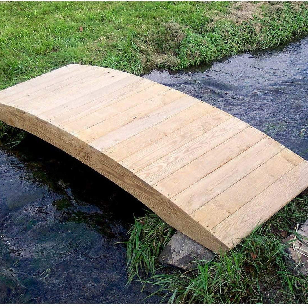 Creekvine Designs 6’ Treated Pine Fiore Plank Garden Bridge-Rustic Furniture Marketplace