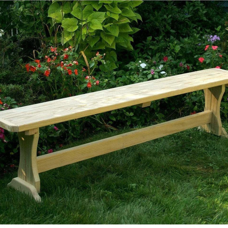 Creekvine Designs 6' Treated Pine Trestle Garden Bench-Rustic Furniture Marketplace