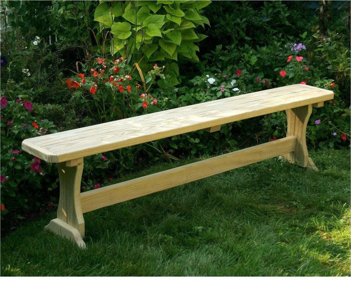 Creekvine Designs 6' Treated Pine Trestle Garden Bench — Rustic ...