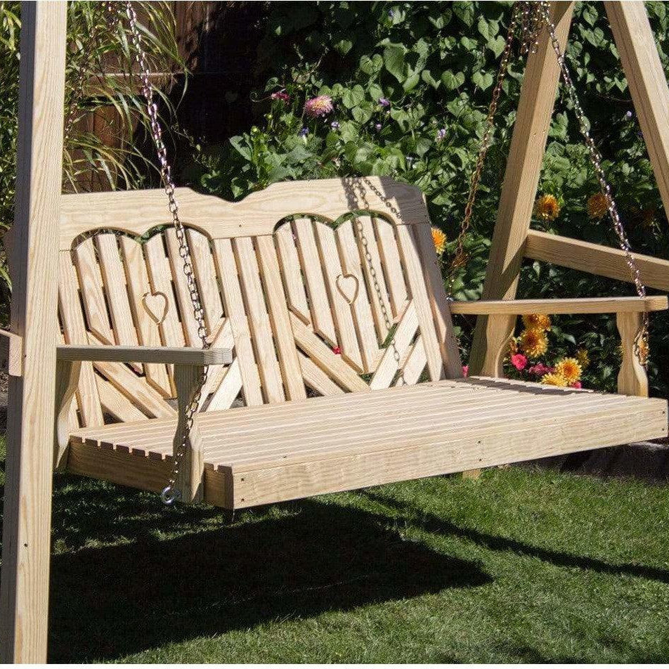 Creekvine Designs 60" Treated Pine Heartback Swingbed-Rustic Furniture Marketplace