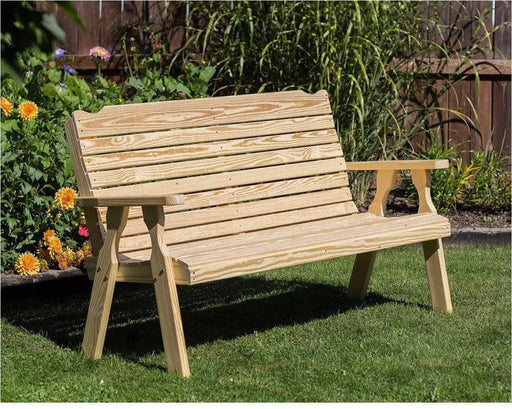 Creekvine Designs 64" Treated Pine Crossback Garden Bench-Rustic Furniture Marketplace