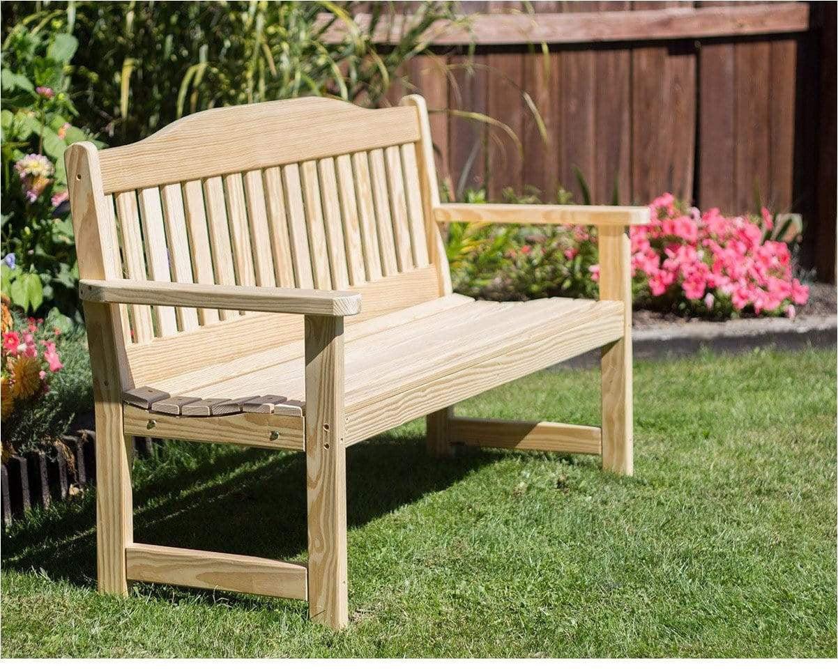 Creekvine Designs 64" Treated Pine English Garden Bench-Rustic Furniture Marketplace