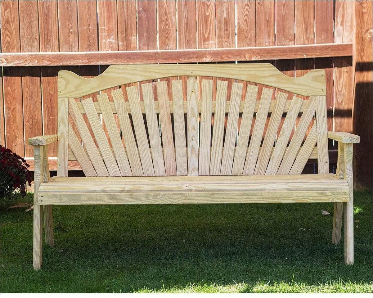 Creekvine Designs 64" Treated Pine Fanback Garden Bench-Rustic Furniture Marketplace