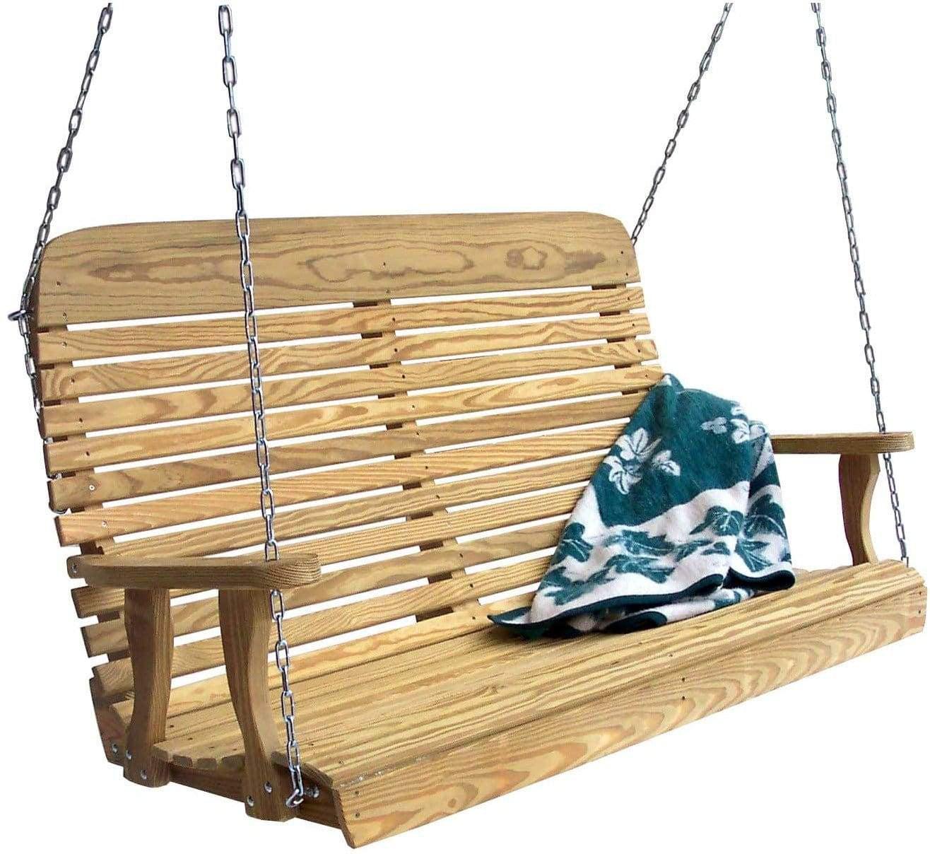 Creekvine Designs 64” Treated Pine High Crossback Porch Swing-Rustic Furniture Marketplace