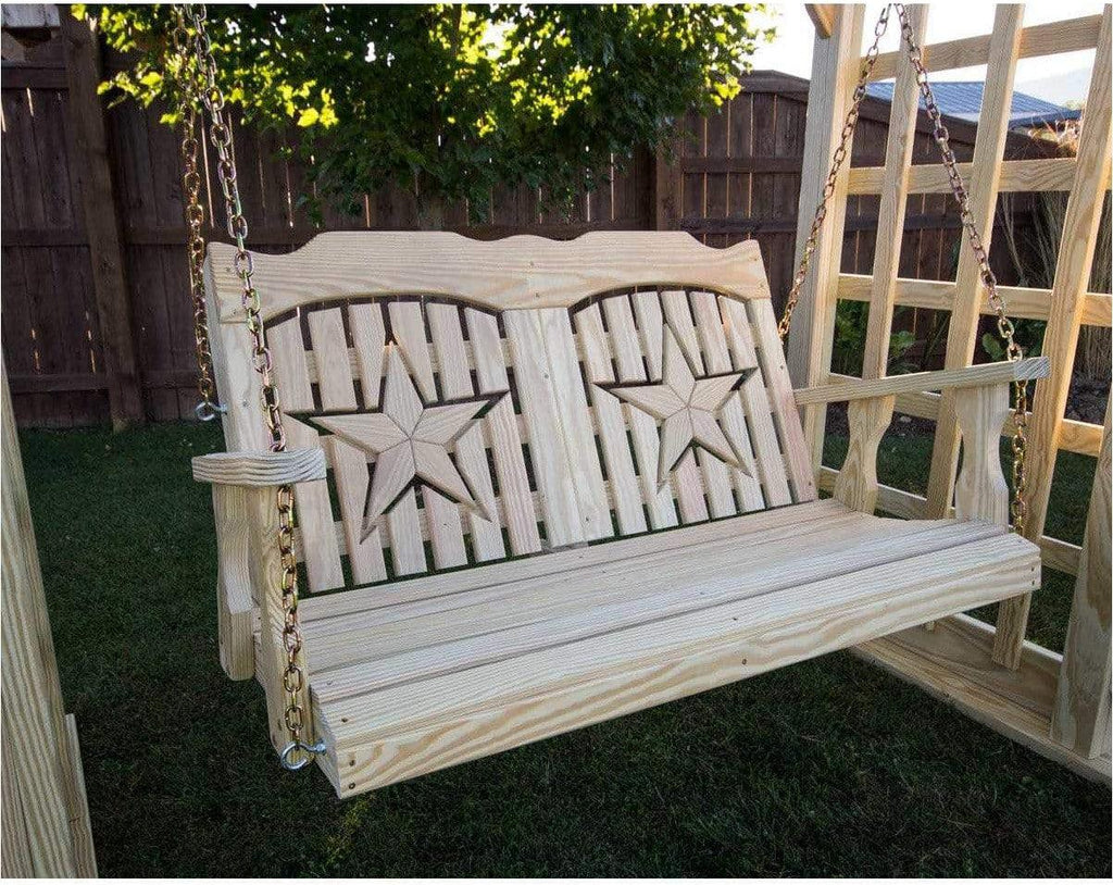 Creekvine Designs 64" Treated Pine Starback Porch Swing-Rustic Furniture Marketplace