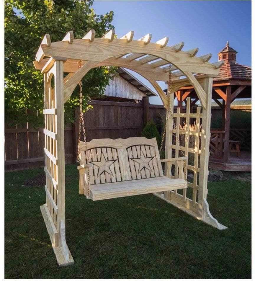 Creekvine Designs 64" Treated Pine Starback Porch Swing-Rustic Furniture Marketplace