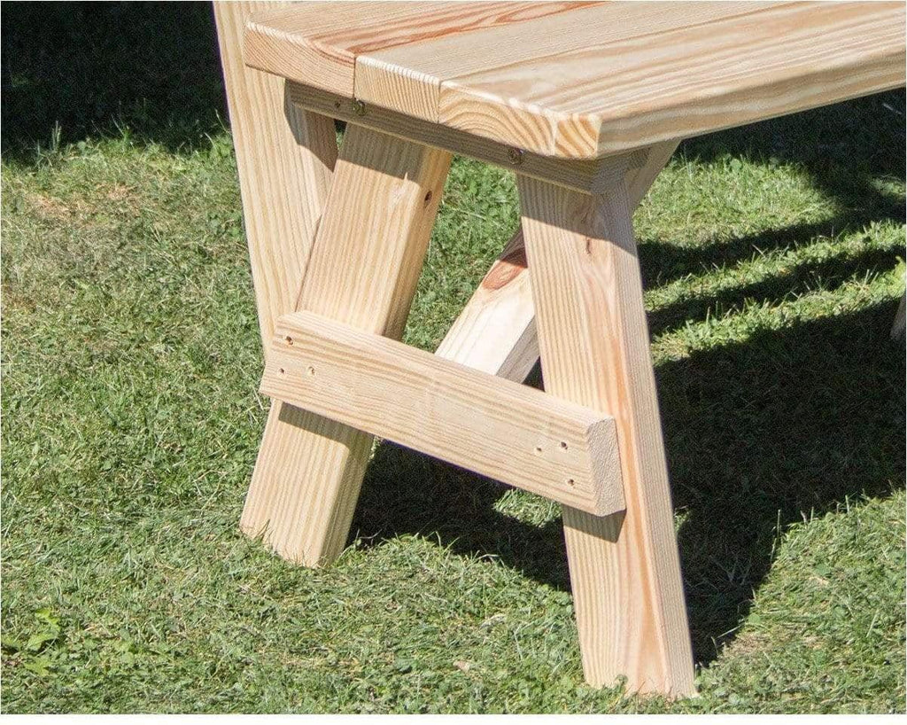 Creekvine Designs 66" Treated Pine Traditional Garden Bench with Back-Rustic Furniture Marketplace