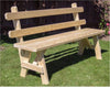 Creekvine Designs 66" Treated Pine Traditional Garden Bench with Back-Rustic Furniture Marketplace