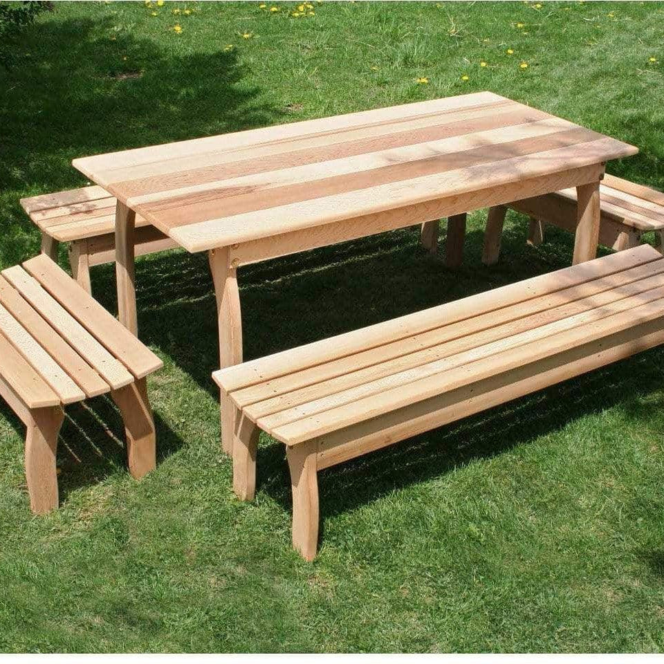 Creekvine Designs 70" Cedar Outdoor Dining Set of 5 Piece-Rustic Furniture Marketplace